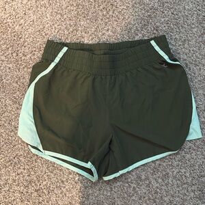 Green and Blue Xersion Running Shorts with Lining